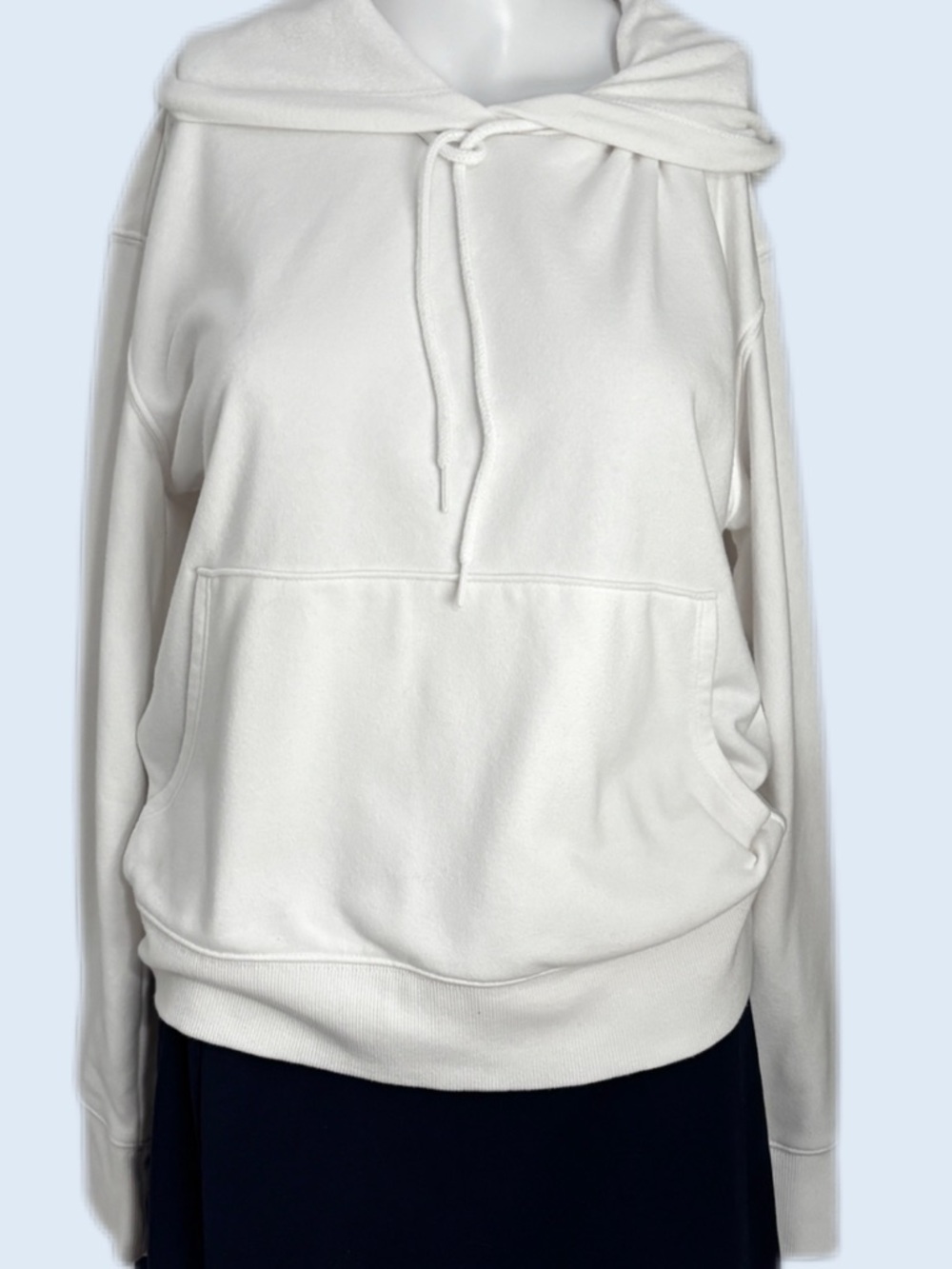 Mossimo Supply Co. White Drawstring Hoodie with Kangaroo Pocket - Picture 2 of 3